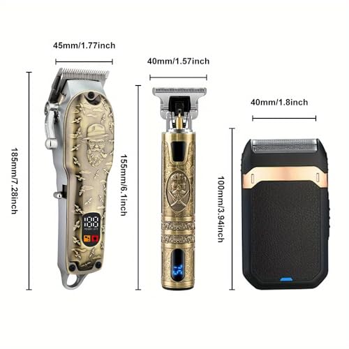 Professional Cordless Hair Clippers Set for Men with LED Display