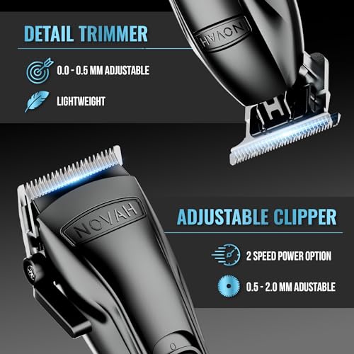 Professional Cordless Barber Clippers and Trimmer Set for Men